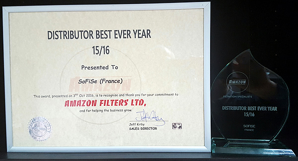 SOFISE : meilleur distributeur d’AMAZON FILTERS
